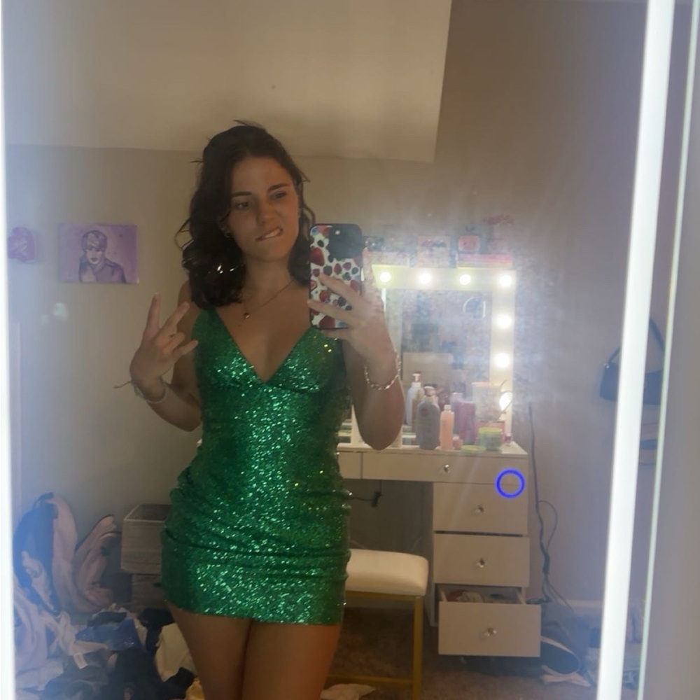 Windsor Green Sequin Mini Dress